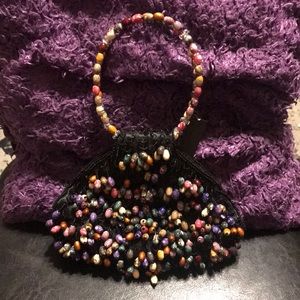 Colorful Beaded Hand Bag